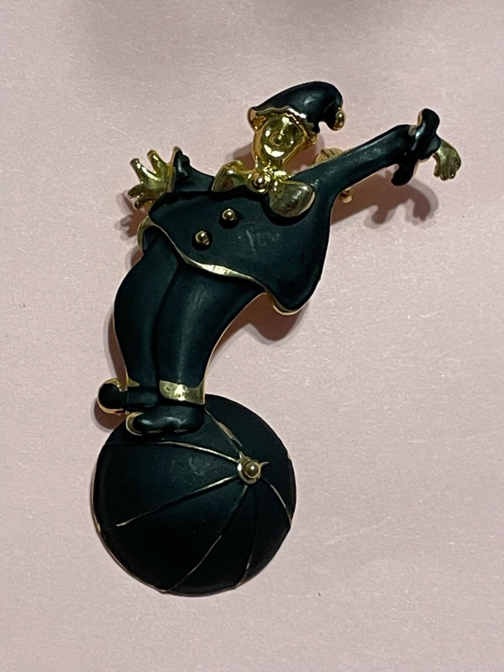 Vintage Costume Enamel Circus Clown Brooch #7475